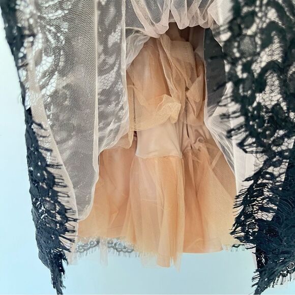 Ina Black Lace Nude Lining‎ Crinoline Full Skirt - Picture 7 of 9